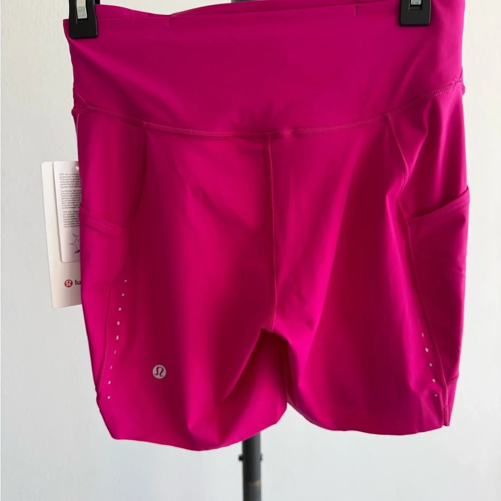 Lululemon Fast and Free High-Rise Short 6” Pockets Size 8 Pink NWT LW7CPPS
